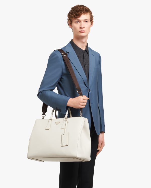 Chalk White Saffiano Leather Prada Galleria bag - Image 2