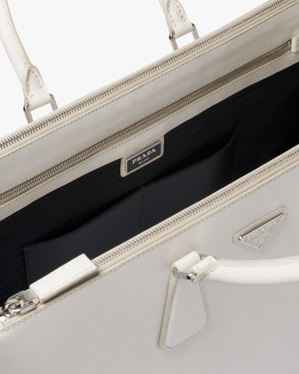 Chalk White Saffiano Leather Prada Galleria bag - Image 5