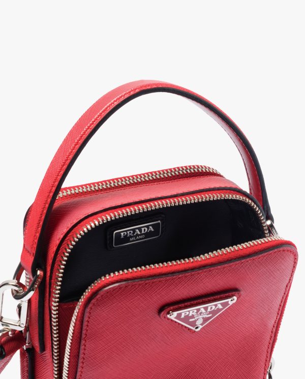 Fiery Red Prada Brique Saffiano leather bag - Image 5