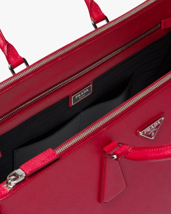 Fiery Red Saffiano Leather Prada Galleria bag - Image 5