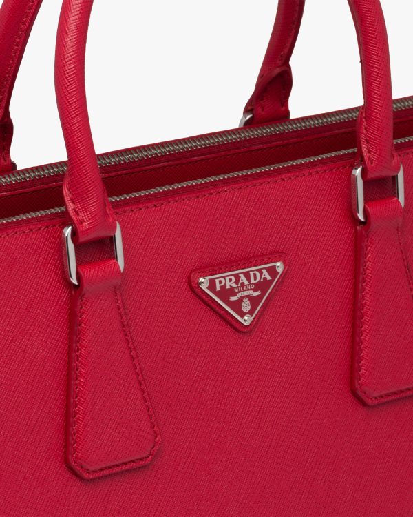 Fiery Red Saffiano Leather Prada Galleria bag - Image 6