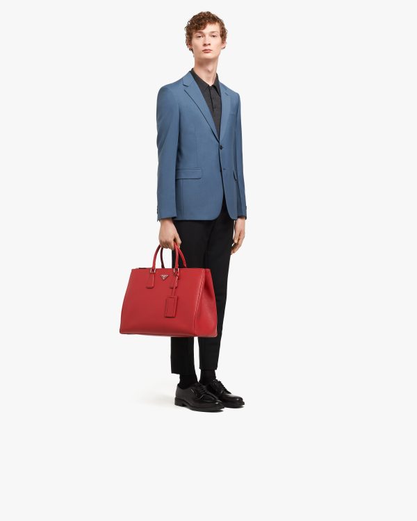 Fiery Red Saffiano Leather Prada Galleria bag - Image 7