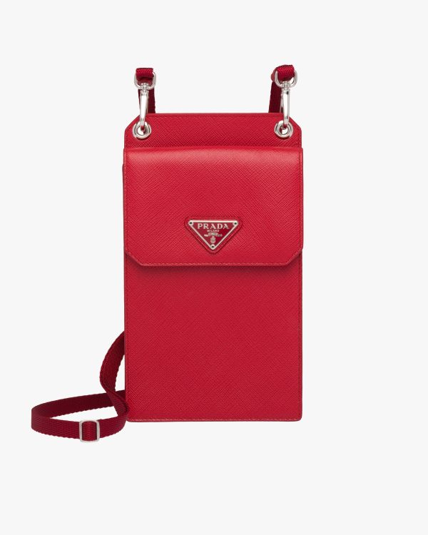 Fiery Red Saffiano Leather Smartphone Case