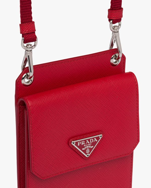 Fiery Red Saffiano Leather Smartphone Case - Image 4