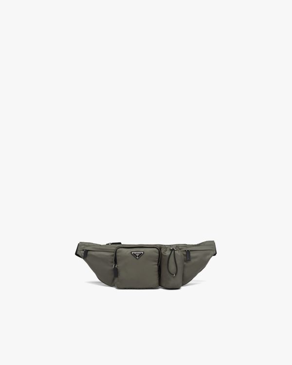 Forest Green Re-Nylon and Saffiano leather belt bag