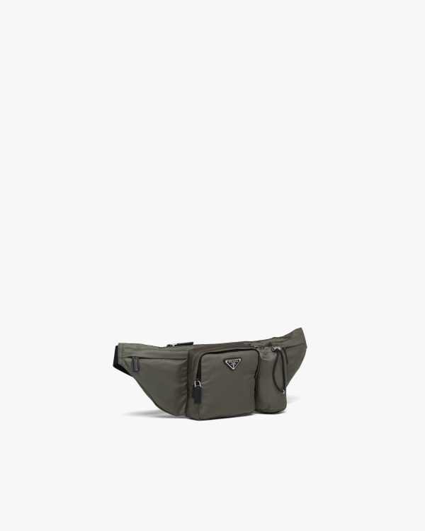 Forest Green Re-Nylon and Saffiano leather belt bag - Image 3