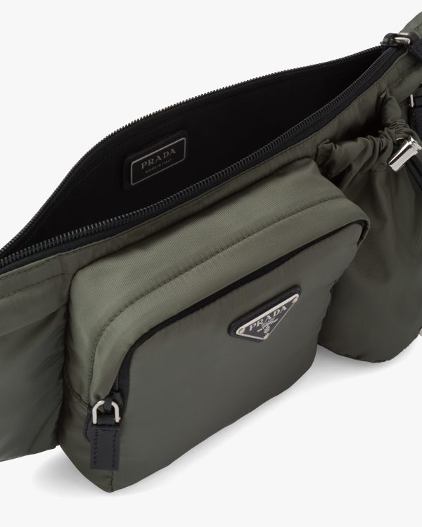 Forest Green Re-Nylon and Saffiano leather belt bag - Image 5