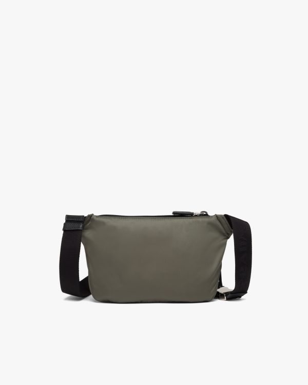 Forest Green Re-Nylon and Saffiano leather shoulder bag - Image 4