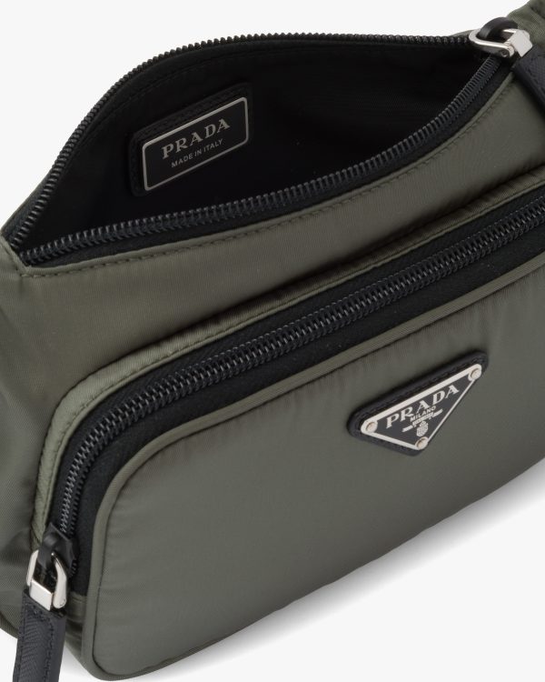 Forest Green Re-Nylon and Saffiano leather shoulder bag - Image 5