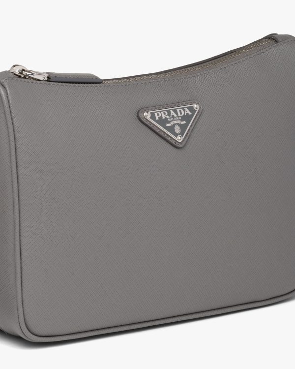 Marble Gray Saffiano leather shoulder bag - Image 2