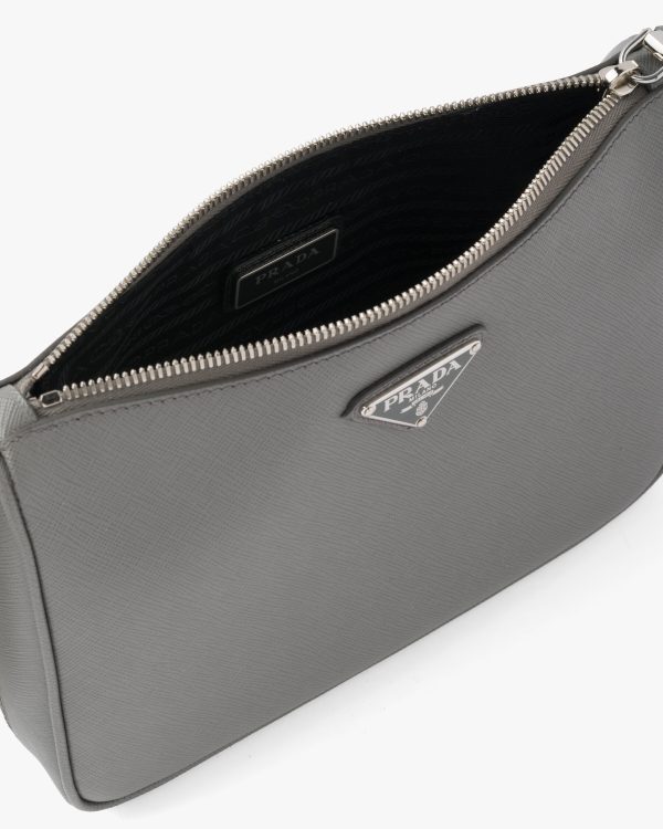 Marble Gray Saffiano leather shoulder bag - Image 5