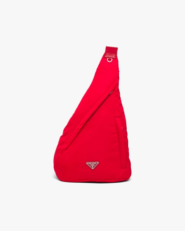 Red Re-Nylon and leather backpack