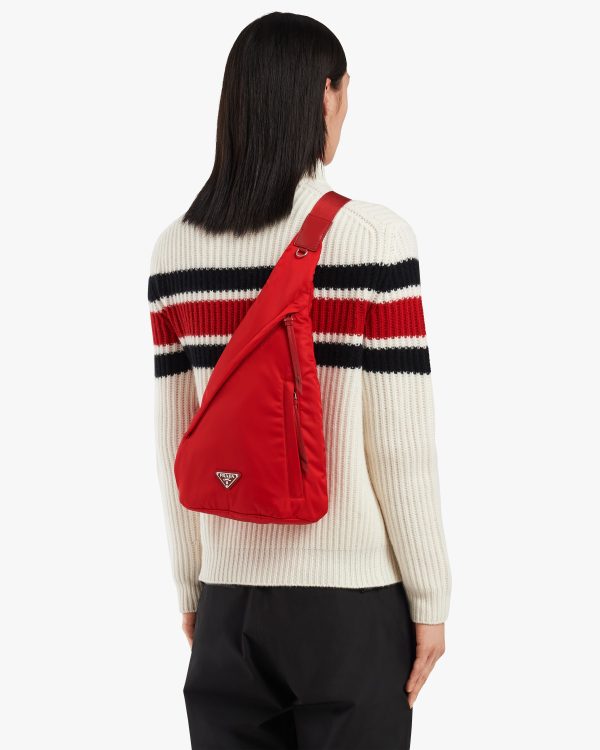 Red Re-Nylon and leather backpack - Image 2