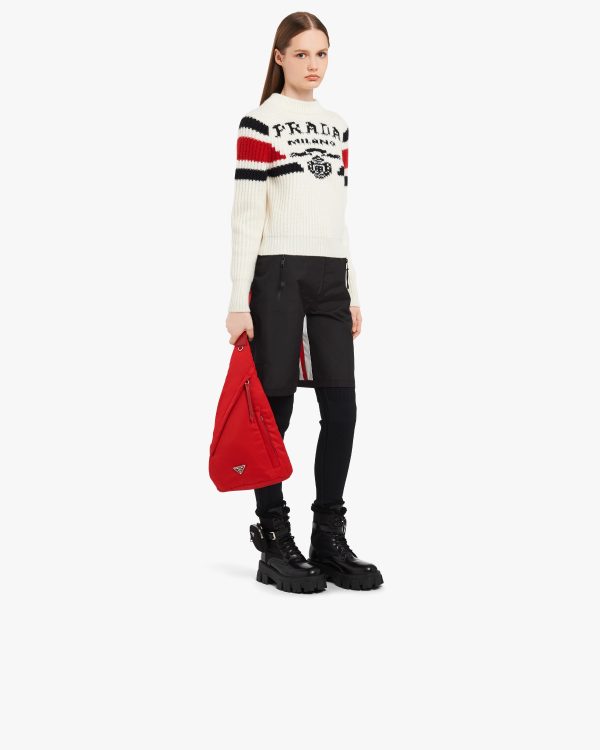 Red Re-Nylon and leather backpack - Image 7