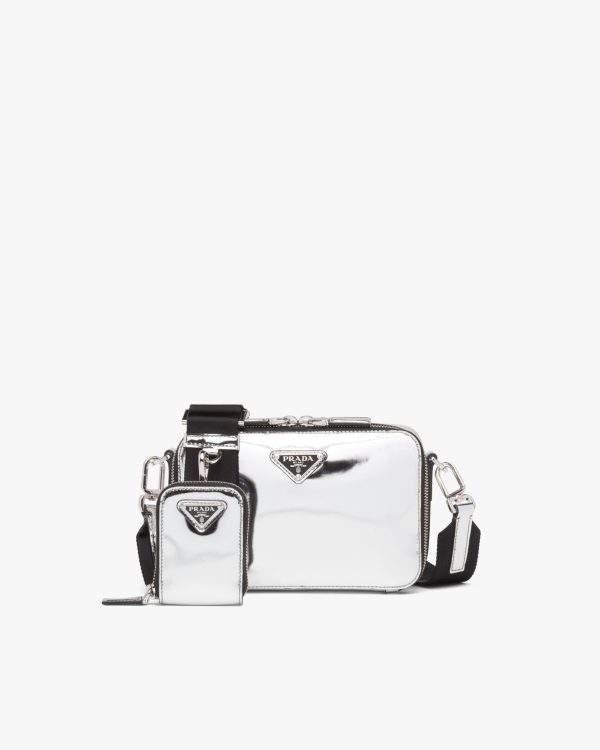 Silver Prada Brique leather bag