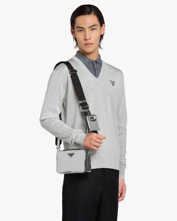 Silver Prada Brique leather bag - Image 2