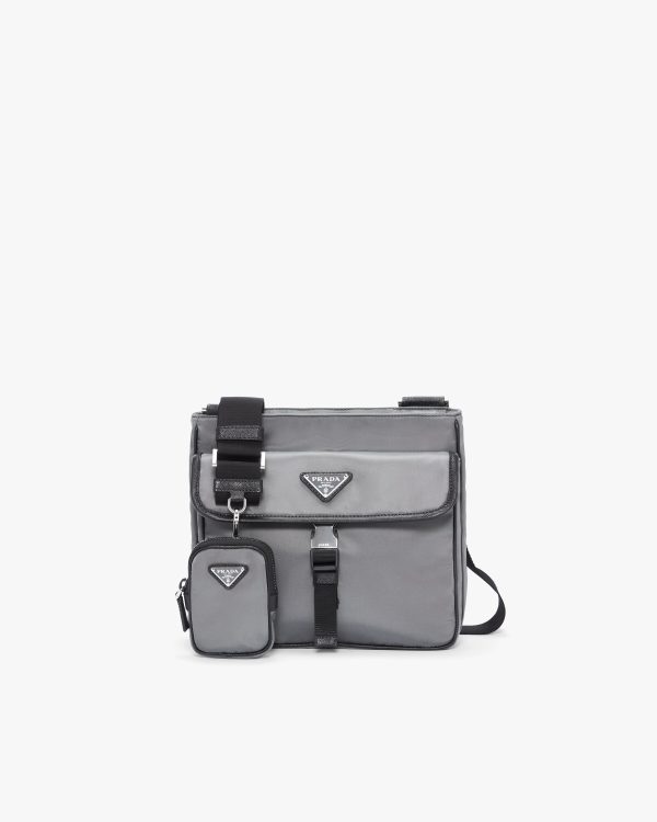 Slate Gray/black Nylon Cross-Body Bag