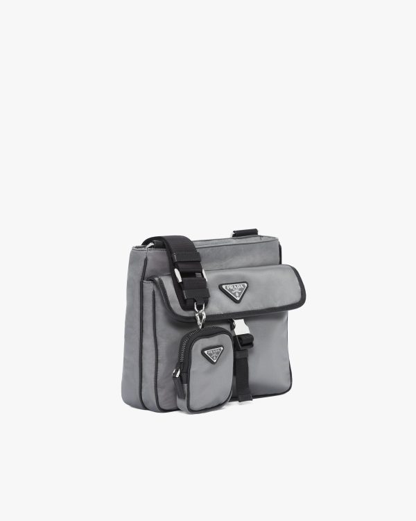 Slate Gray/black Nylon Cross-Body Bag - Image 3