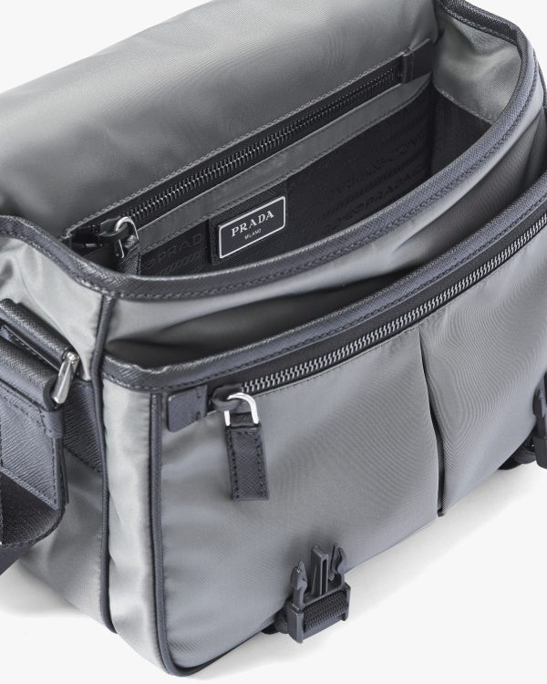Slate Gray/black Nylon shoulder bag - Image 5
