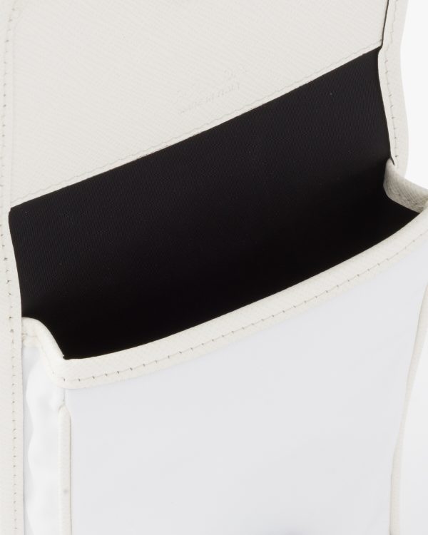 White Nylon and Saffiano Leather Smartphone Case - Image 2