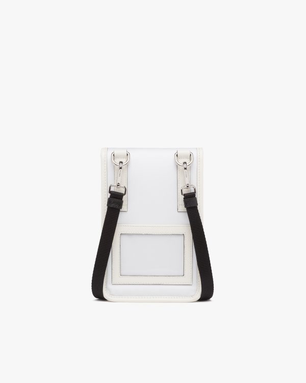 White Nylon and Saffiano Leather Smartphone Case - Image 4
