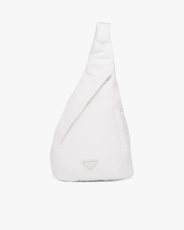White Re-Nylon and leather backpack