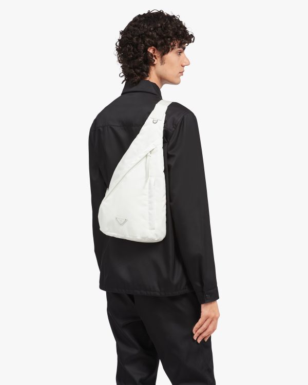 White Re-Nylon and leather backpack - Image 2