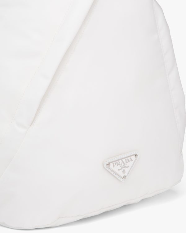White Re-Nylon and leather backpack - Image 6
