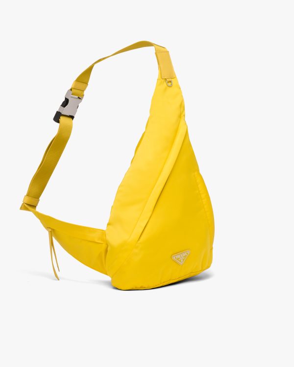 Yellow Re-Nylon and leather backpack - Image 3