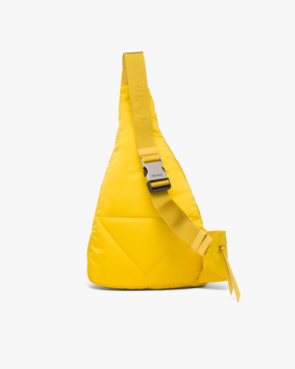 Yellow Re-Nylon and leather backpack - Image 4