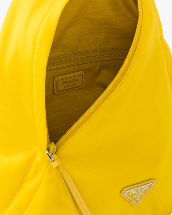 Yellow Re-Nylon and leather backpack - Image 5