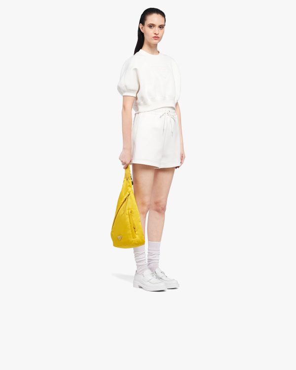 Yellow Re-Nylon and leather backpack - Image 7
