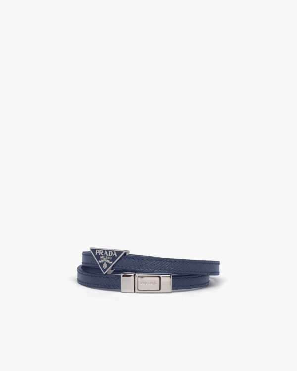 Baltic Blue Saffiano Leather Bracelet