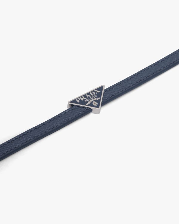Baltic Blue Saffiano Leather Bracelet - Image 3