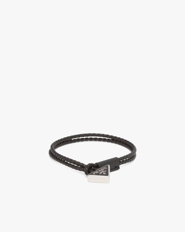 Black Braided nappa leather bracelet
