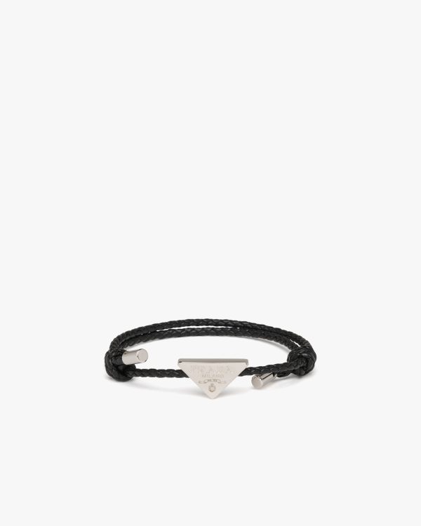 Black Braided nappa leather bracelet
