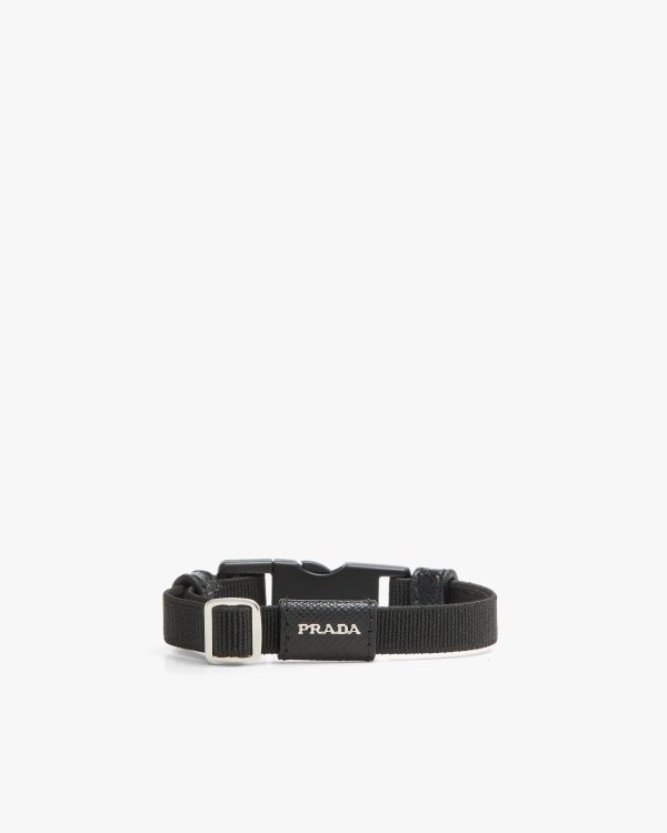 Black Elasticized bracelet with side-release buckle