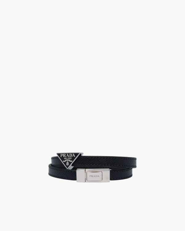 Black Saffiano Leather Bracelet