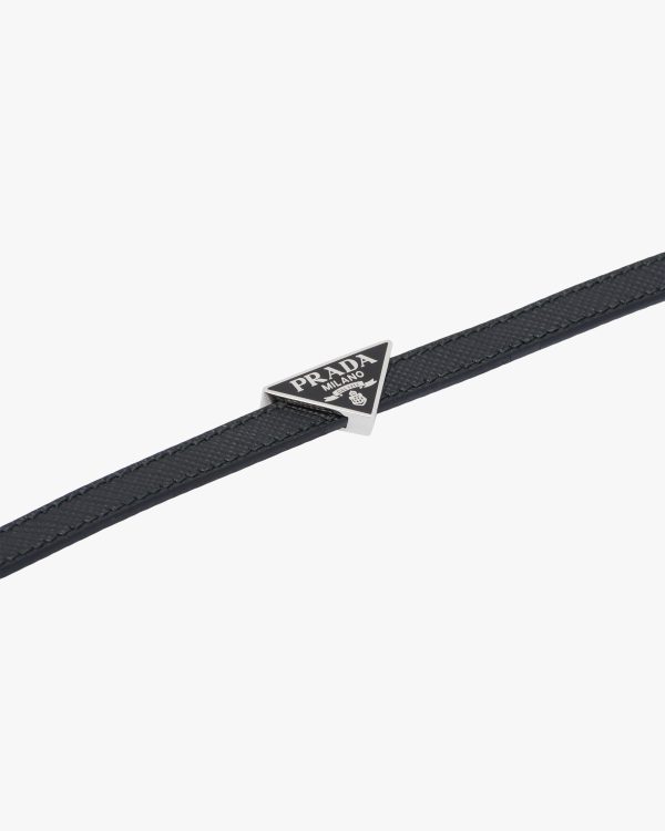 Black Saffiano Leather Bracelet - Image 3