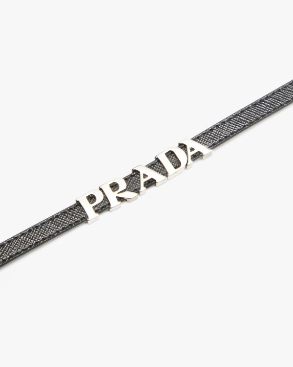 Black Saffiano Leather Bracelet - Image 2