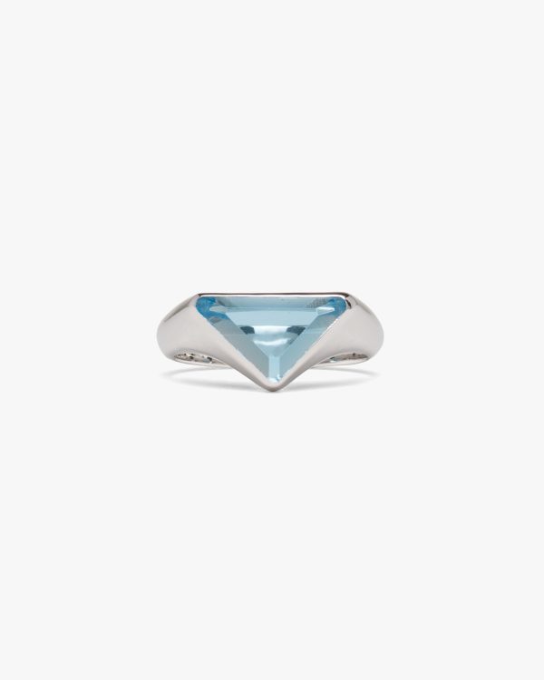 Silver/topaz Swiss Blue Topaz logo ring