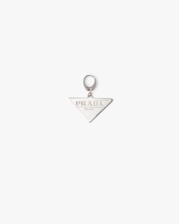White Gold Prada Fine Jewellery Charm with triangle logo