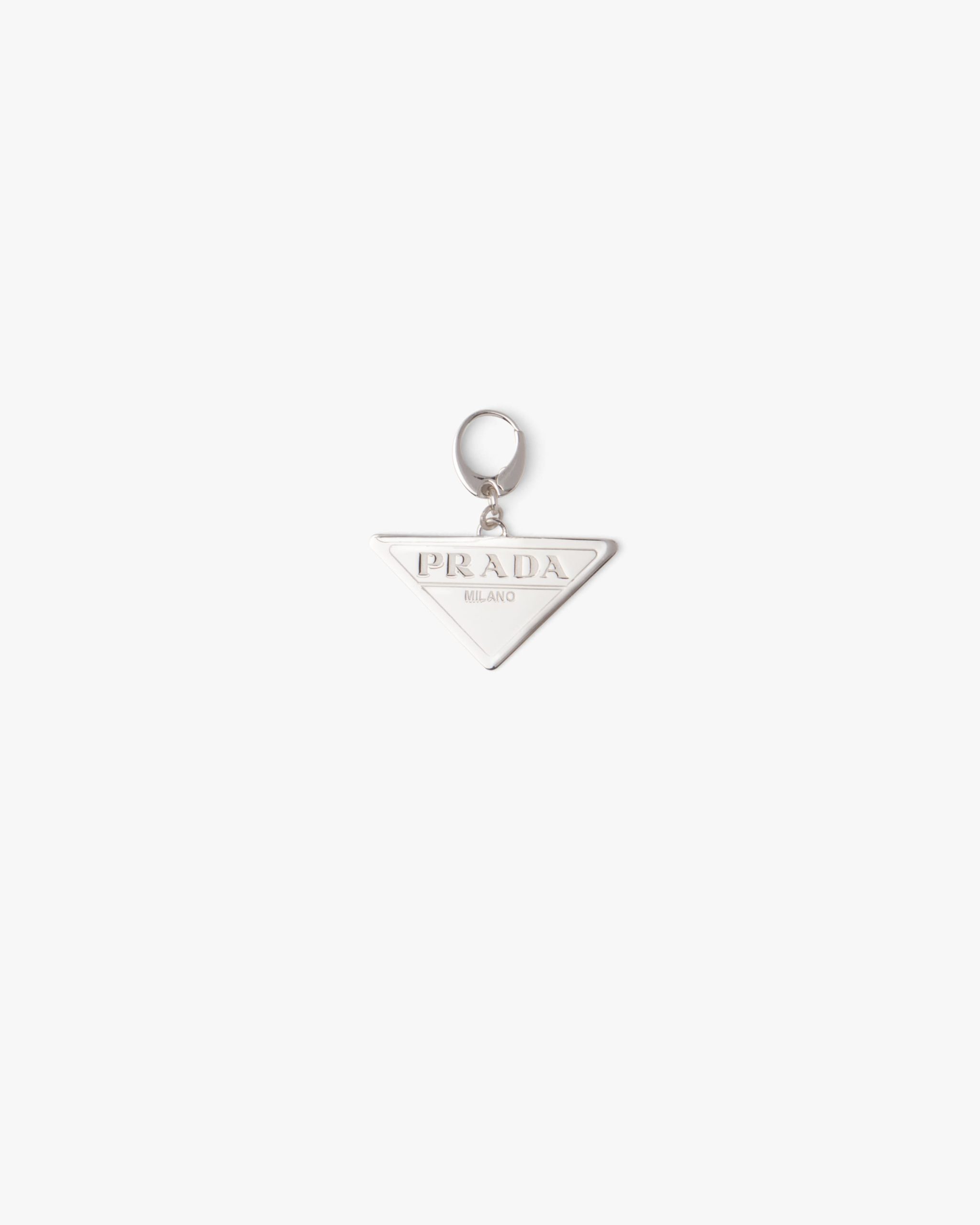 White Gold Prada Fine Jewellery Charm with triangle logo - Fake Prada Store