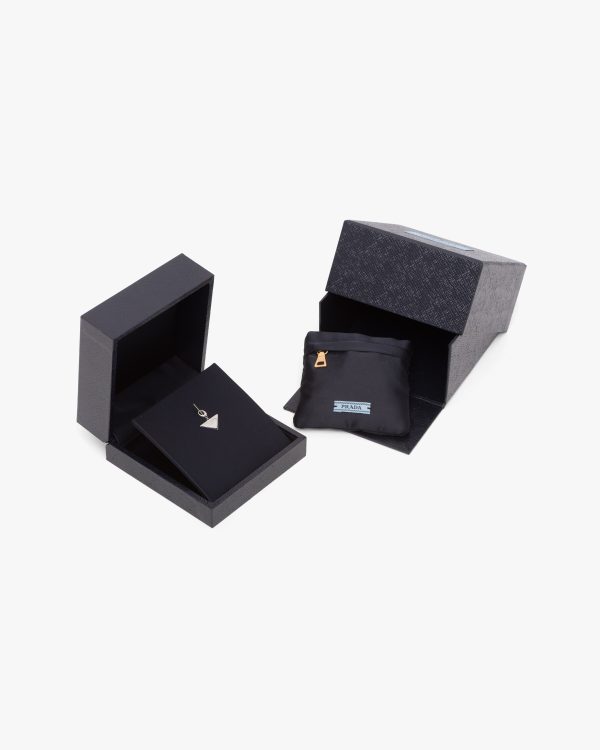 White Gold Prada Fine Jewellery Charm with triangle logo - Image 2