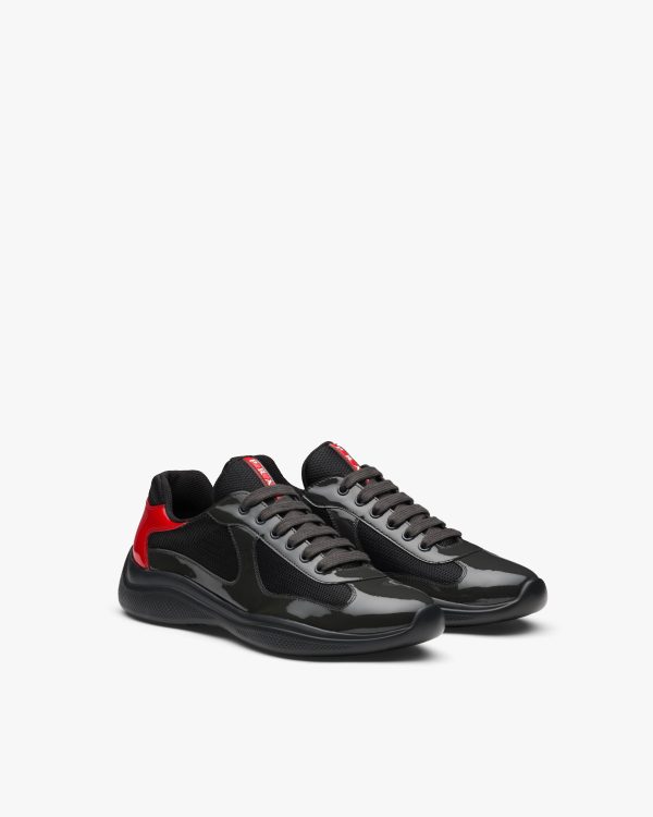 Anthracite Gray/red Prada Americas Cup sneakers