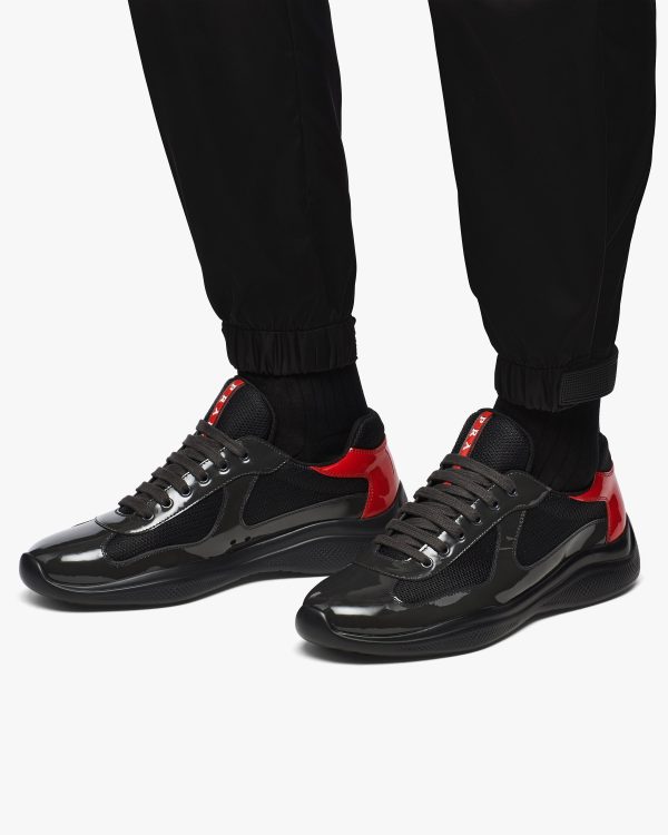Anthracite Gray/red Prada Americas Cup sneakers - Image 5
