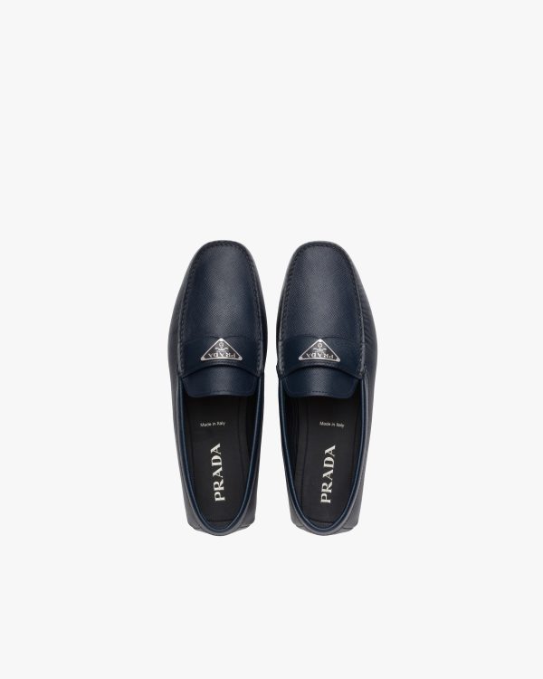 Baltic Blue Saffiano leather loafers - Image 4