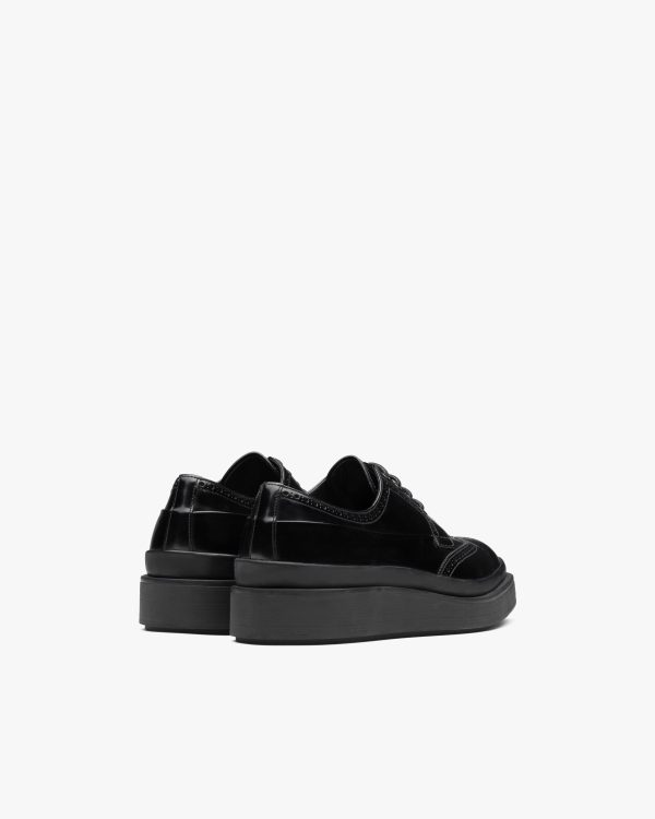 Black Brushed Leather Derby Shoes - Image 3