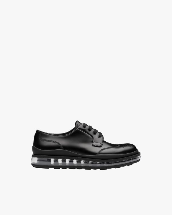 Black Brushed Leather Derby Shoes - Image 2