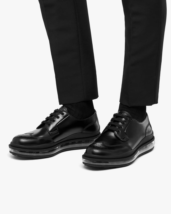 Black Brushed Leather Derby Shoes - Image 5